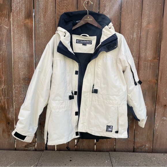 PRECISION MOUNTAIN WEAR Women’s White Black Winter Coat‎ Jacket Size Large - Picture 1 of 11